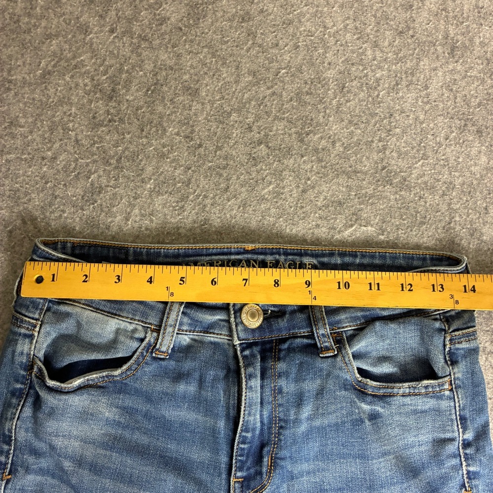 American Eagle Super Stretch X Skinny Jeans Women 4 28x28 Regular Blue Denim - Picture 5 of 8